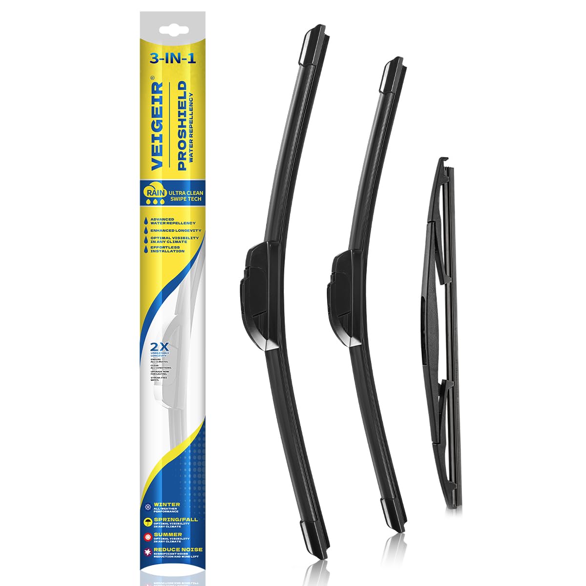 Photo 1 of 3 Pack Windshield Wiper Blades Compatible With 2013 2014 2015 2016 Mazda CX5 CX-5 Original Factory Quality Front Rear Wipers Blade Set for My Car - 24" 18" 14"