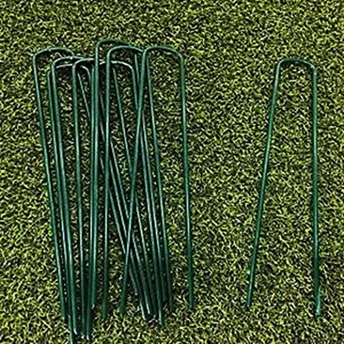 Green U-shaped Garden Pins Securing Pegs for artificial grass weed
