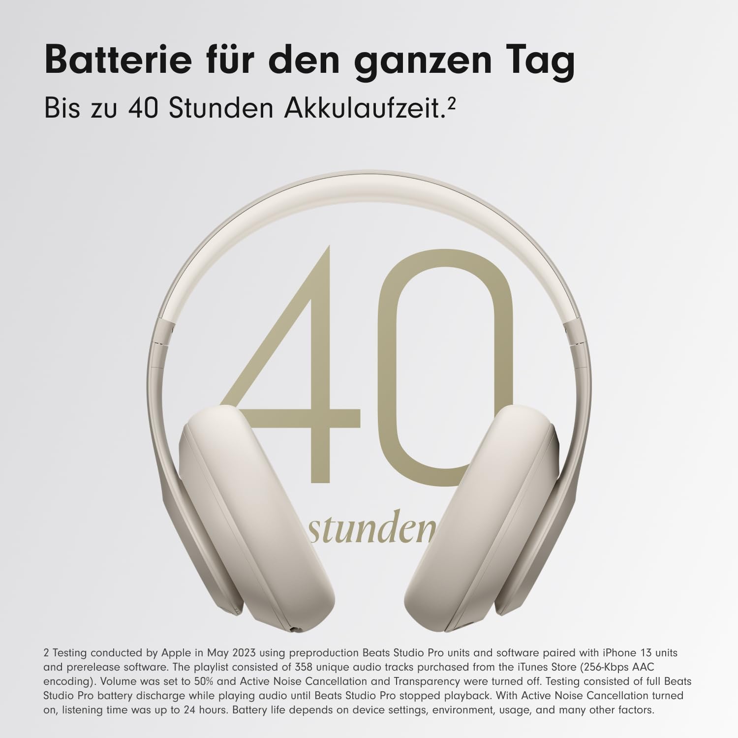 Beats Studio Pro – Kabellose Bluetooth Noise Cancelling Kopfhörer – Personalisiertes 3D Audio, USB-C verlustfreies Audio, Apple & Android Kompatibilität, Bis zu 40 Stunden Wiedergabezeit - Sandstein 3