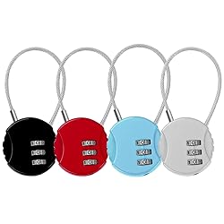 4 Pcs Combination Lock, 3 Digit Combination Padlock
