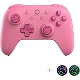 8Bitdo Ultimate 2C Hall Effect Joysticks Bluetooth Controller with Remappable L4/R4 Bumpers, 6-axis Motion Control, Rumble Vibration and Turbo Function for Switch/Switch 2 (Pink)