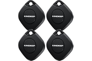 KINDEEP Air Tracker Tag-4 Pack: Smart Bluetooth Tracker Item Finder Work with Apple Find My (iOS only), Luggage Tracker for Kids Keys Wallet Bags Pets, Locator Tracking Device for Home Outdoor Travel Hiking