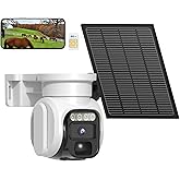 4G LTE Cellular Solar Security Camera Wireless Outdoor, No WiFi Solar Powere Camera Built in SIM Card & Subscription Fee, 350° Live View, 2K Camera with 2 Way Talk, PIR Motion Sensor, Cloud Storage