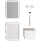 U Brands Magnetic Locker Accessories &amp; Decor Kit, White | Back to school ready: six pieces in all - dry erase board, mirror, cup, marker and two magnets, each backed to grip steel.