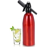 1L Aluminum Soda Siphon, Portable Seltzer Water Maker for DIY Sparkling Carbonated Drinks, Soda Dispenser for Home Bar Outdoor Camping, Compatible with 8g CO2 Cartridges (Cartridges Not Included)