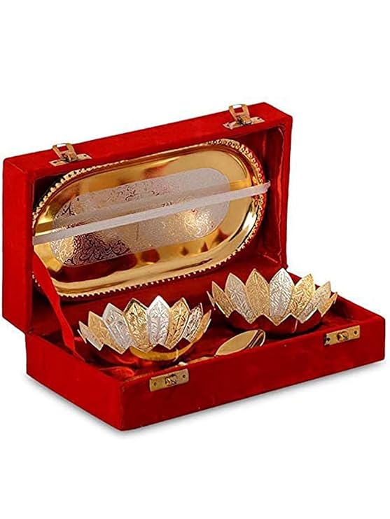 Buy Silver Bowl Gift Set with Good Quality (Blue, Small) Online at Low