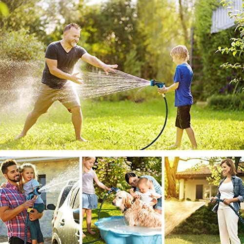 50 ft Expandable Garden Hose with 10 Spray Nozzle - Heavy Duty Superior Strength 3750D - 4 -Layer Latex Core - Expanding Water hoses - Extra Strong Brass Connectors/Storage Bag