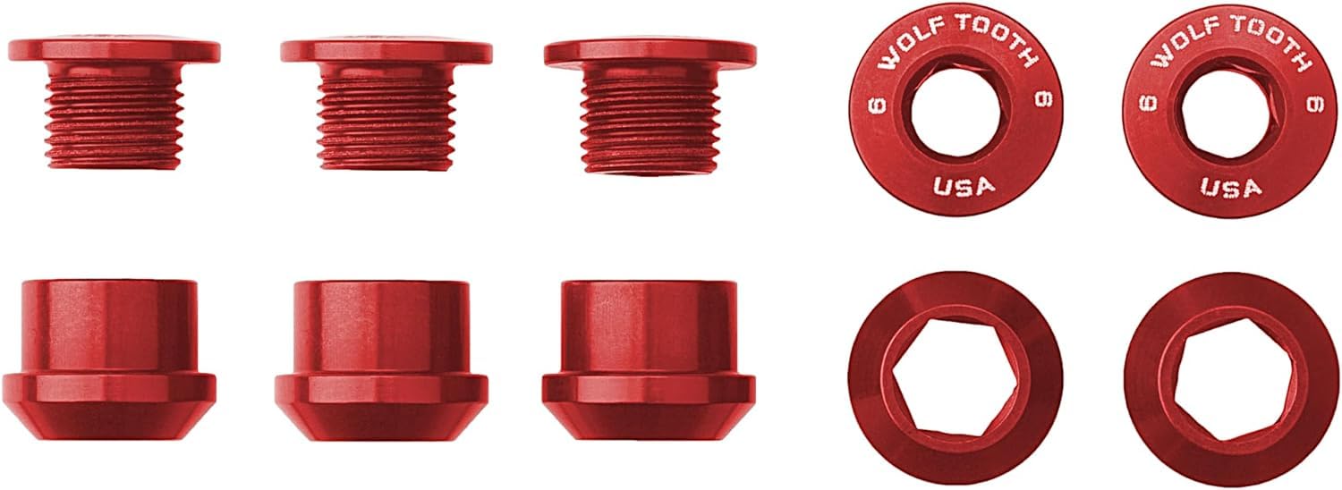 Wolf Tooth Set of 5 Chainring Bolts+Nuts for Single-Ring (1X) Drivetrains — image 1