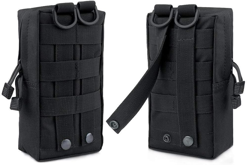 FUNANASUN 2 Pack Molle Pouches Tactical Compact Water Resistant EDC Pouch (Black) : Sports & Outdoors