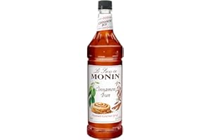 Monin - Cinnamon Bun Syrup | Premium Syrup for Cocktails, Coffees & More | Clean Label with No Artificial Flavors, No Artificial Preservatives (BPA-Free Plastic Bottle, 1 Liter)
