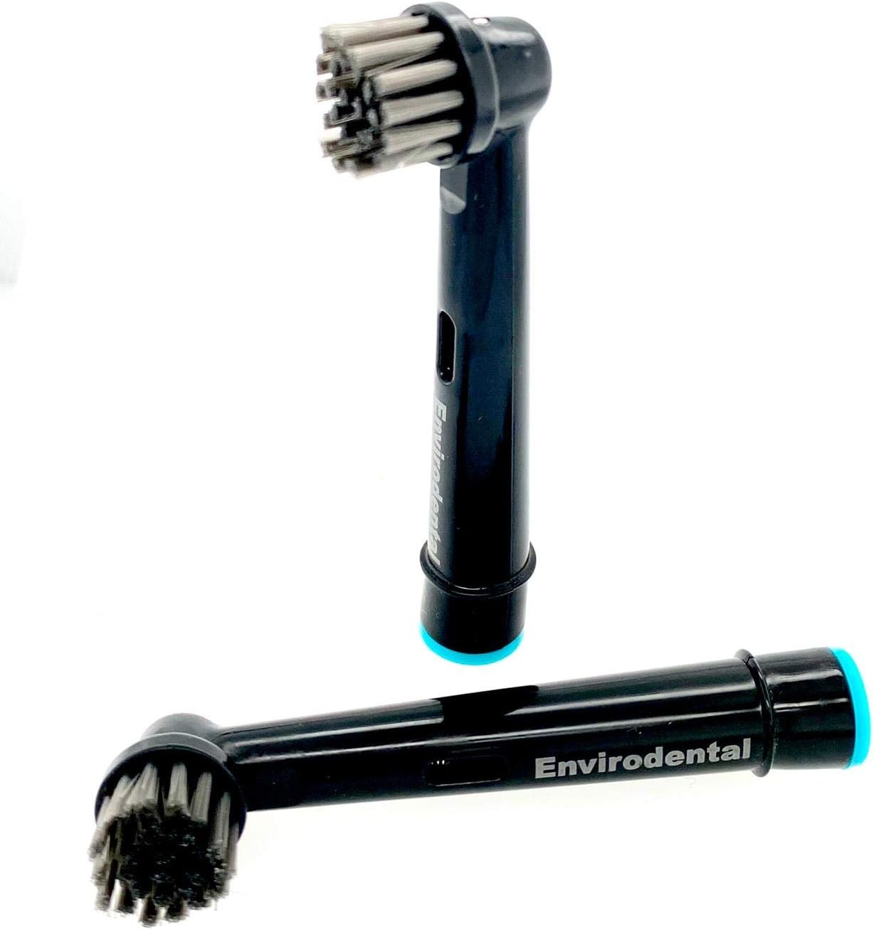 Eco Friendly Replacement Toothbrush Heads in Black by Envirodental, Fully Recyclable Pack of 8 Brushes - Image 3