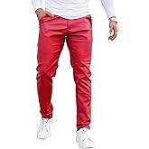 GINGTTO Mens Leather Pants Slim Fit Disco Pants for Men Stretch