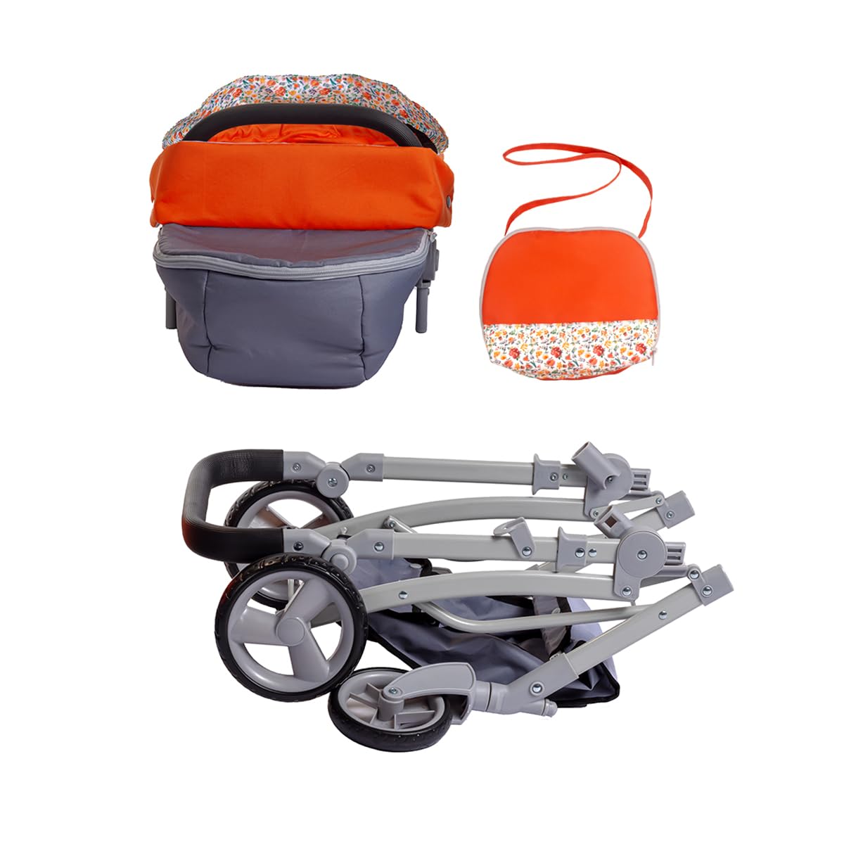 JC Toys - for Keeps Playtime | Deluxe Folding Sports Pram Stroller | Nature Theme Collection | for Dolls up to 20