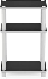 Furinno Just 3-Tier Side Table White Espresso Bedside End Table view 9