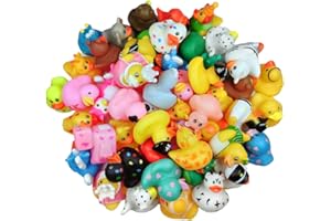 WYNAKESHU 36pcs Assorted Rubber Ducks in Bulk, Multicolor Plastic Bath Toys for Baby, Toddler, Kid, Bath Time, Jeep Ducking, 