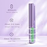 Lonnalee Rechargeable Mini Cordless Hair Straightener Brush 2-in-1 Negative Ion view 3