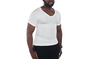 KOCLES Gynecomastia Compression Shirts for Men, Shapewear Slimming Body Shaper Undershirt, V-Neck Baselayer T-Shirt Workout