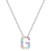 Dixbix Women Initial Letter Necklaces,Initial Baseball Number Birthstone Necklace Jewelry Gifts for Women