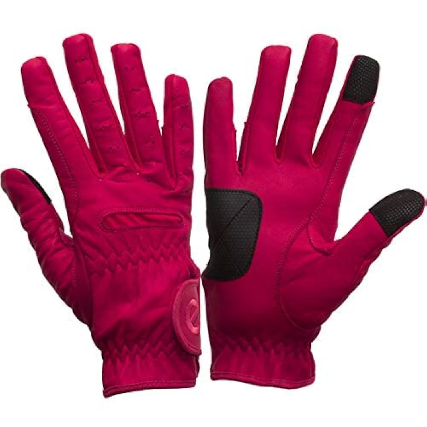 eGlove EQUEST GRIP PRO Leather Touchscreen Horse Riding Gloves (Cerise, XX-Small) — image 1