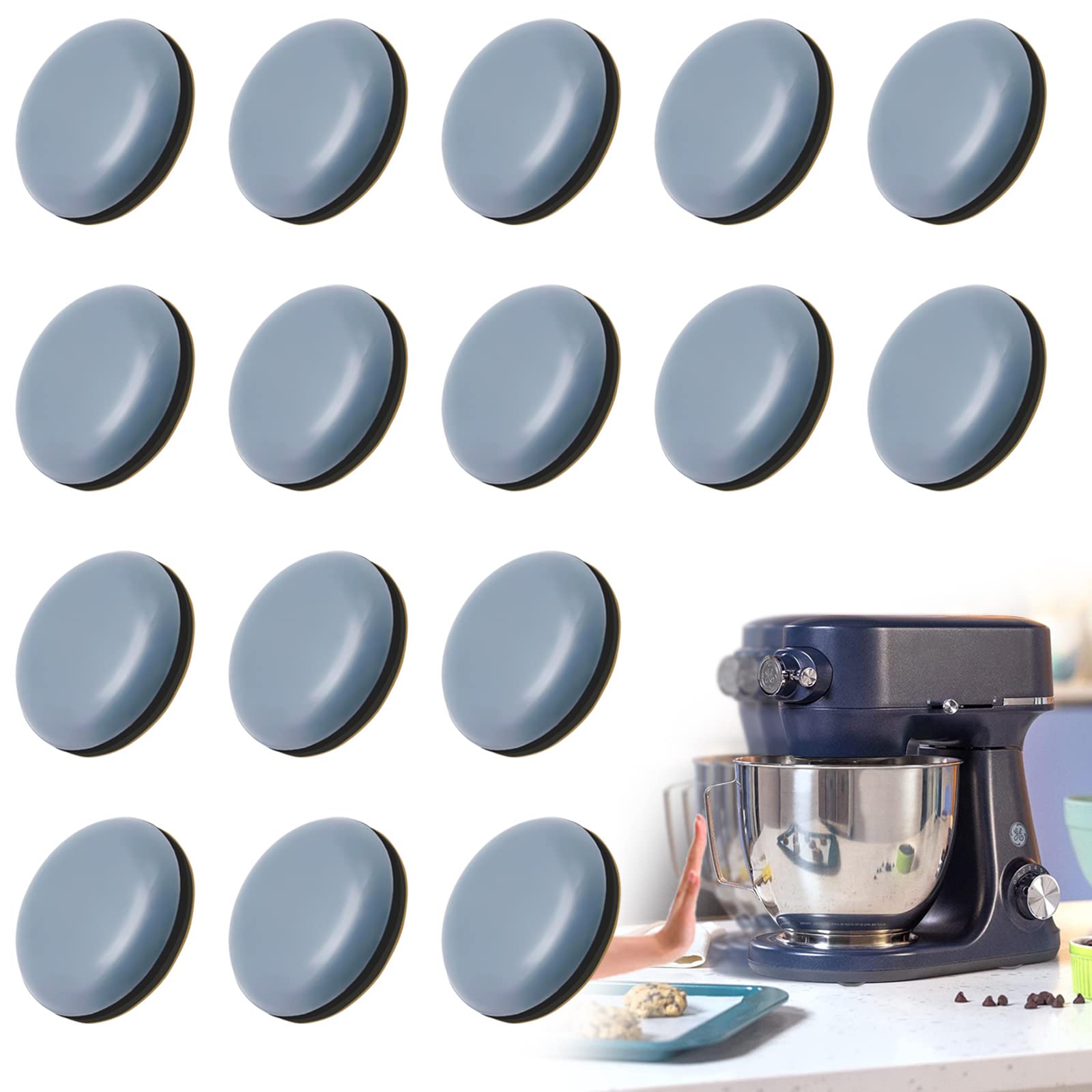 Kitchen Appliance Sliders, ELEMGULY 16 Pack DIY Adhesive Magic Telfon Self Stick Sliders Sliding Tray for Most Coffee Makers, Blenders, Air Fryers, Pressure Cooker,Stand Mixers