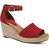 Style & Co. Womens Seleene Faux Suede Open Toe Wedge Sandals Red 5 Medium (B,M)