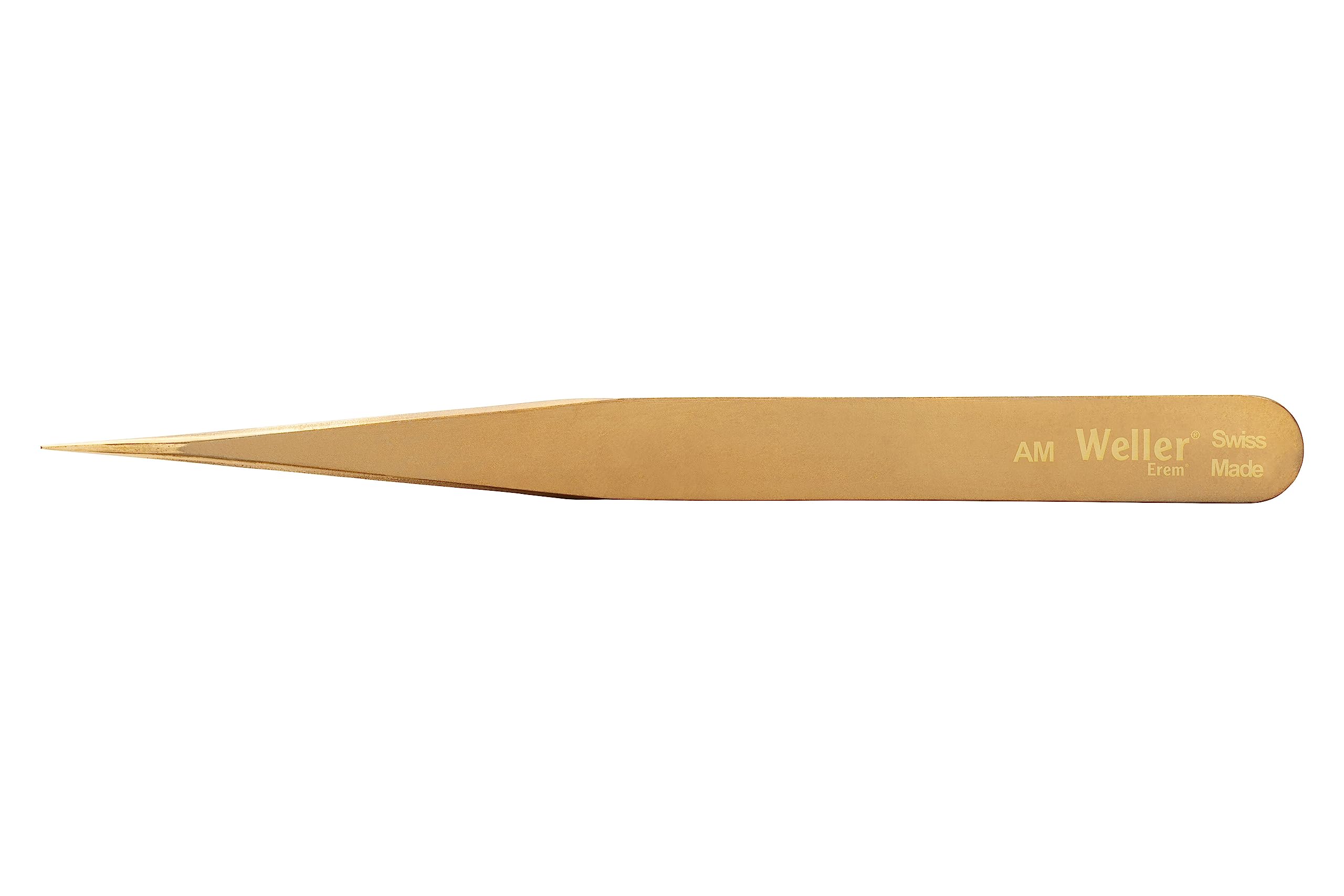 Weller AM Precision Straight End Tweezers Brass Without Sparks, 5"/127mm