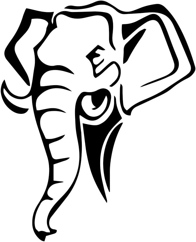 amazon com elephant head silhouette outline 6 vinyl sticker car decal 6 black automotive elephant head silhouette outline 6 vinyl sticker car decal 6 black