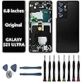 ZiaYi 6.8"" Original AMOLED Display for Samsung Galaxy S21Ultra SM-G998U SM-G998U1 SM-G998W Screen Replacement S21 Ultra 5G Display Touch Screen Digitizer Assembly (with Black Frame+Back Cover+Tools)
