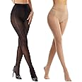Viyongan Shiny Pantyhose for Women Ultra Oil Shimmer Tights High Waist Dance Tights Run Resistant 2 Pairs