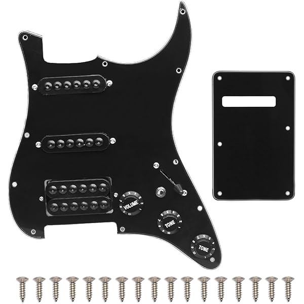 Amazon.com: IKN 3Ply Black Strat Pickguard Backplate Set for 3 
