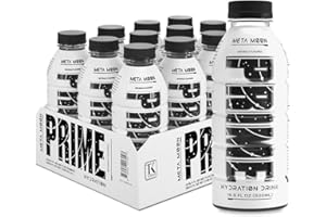 PRIME Hydration META MOON | Sports Drinks | Electrolyte Enhanced for Ultimate Hydration | 250mg BCAAs | B Vitamins | Antioxidants | 2g Of Sugar | 16.9 Fluid Ounce | 12 Pack