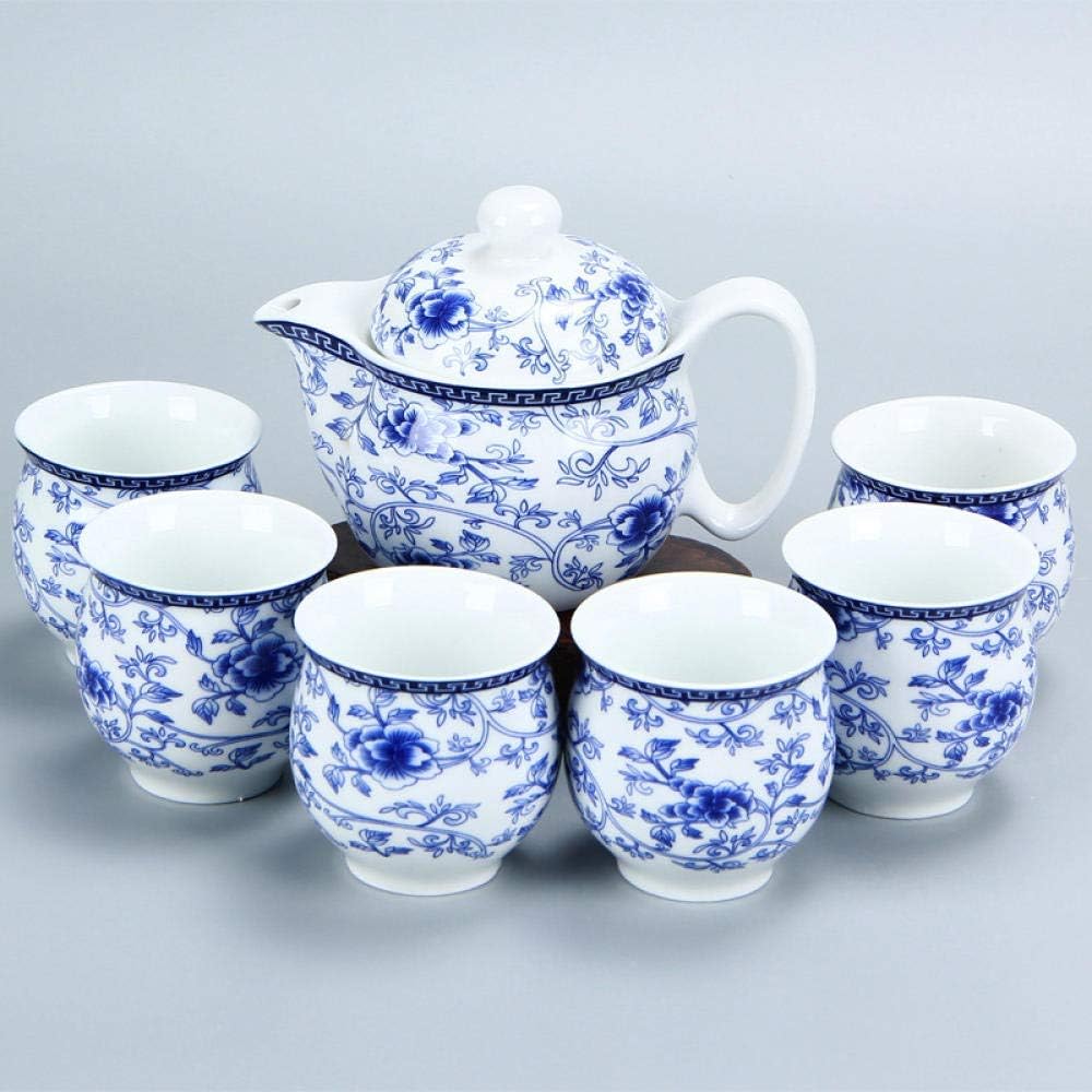 Tea set tea set tea set blue and white ceramic teapot double cup tea