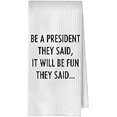 BlissfulAbon Funny Political Kitchen Towels - Political Gifts Decorative Waffle Dish Towels, Funny Hand Towel, House Warming Gifts Tea Towel, 16x24 Inches