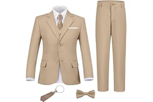 FXZPIODI Boys Suit Set Slim Fit Kids Formal Suits Toddler Tuxedo Wedding Prom Classic Suits for Boy Teen Black Blue Dress Outfit