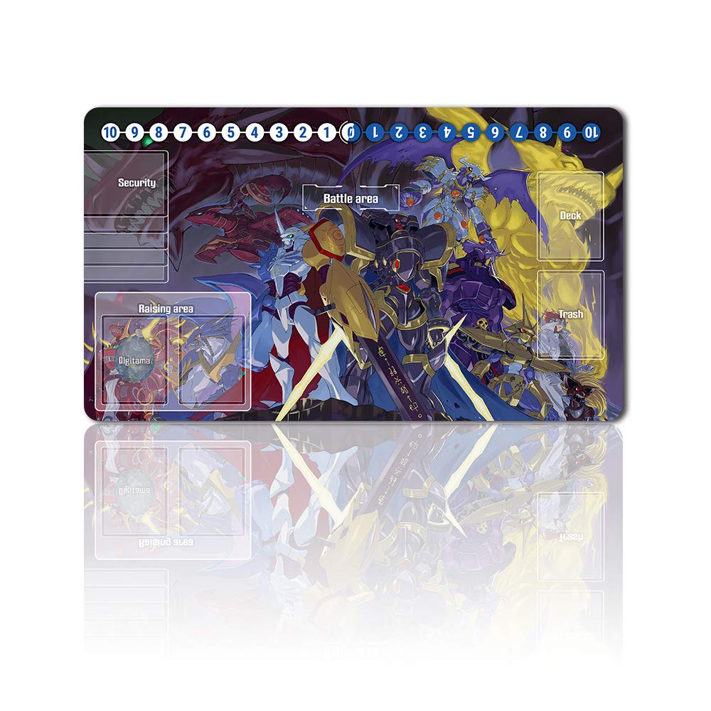 Four leaves Digimon Board Game Play Mats with Bag, TCG Card Game Table Mat Size 60 x 35 cm Mouse Pad-compatible with MTG TCG Digimon with Card Zones (487460), 20220823