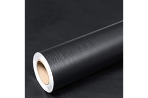 17.51" X 197" Black Wood Wallpaper Decorative Self Adhesive Vinyl Film Furniture Wood Grain Peel and Stick Wallpaper for Kitc