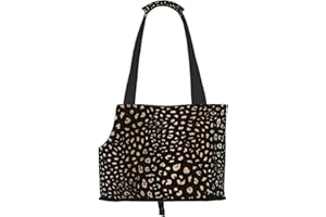 JAIDEN BEATA Realistic Leopard Print Animal Skin Pet Carrier Cute Foldable Portable Travel Small Dog Carrier Cat Carrier Dog Sling Carrier Dog Purse Pet Handbag Tote Bag for Travel Outdoor Shopping