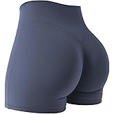 YEOREO Women Workout Gym Shorts Impact 4.5" ScrunchHigh Waist Yoga Biker Shorts with Tummy Control