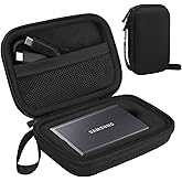 Lacdo Hard Carrying Case for Samsung T7 / T7 Touch Portable SSD, External Solid State Drives 500GB 1TB 2TB 4TB USB 3.2 Gen 2 Hard EVA Shockproof Storage Travel Bag, Black