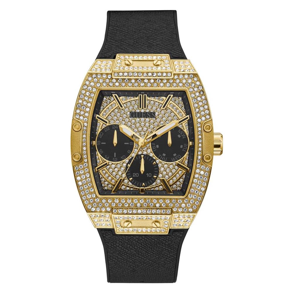 GUESS Men Multi Dial Quartz Watch with Silicone Strap GW0048G2