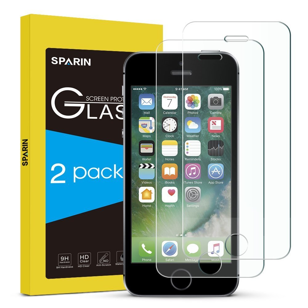 Pack Protector de Pantalla iPhone SE SPARIN® Protector Cristal Templado para iPhone