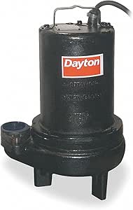 Amazon.com: Dayton Sewage Ejector Pump, HP 1, Flow Rate @ 10 Ft. of