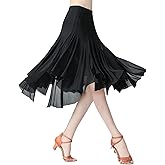 IWEMEK Elegant Ballroom Dance Skirts for Women Dancing Belly Dance Skirt Swing Waltz Salsa Latin Dance Skirts Flamenco Skirt