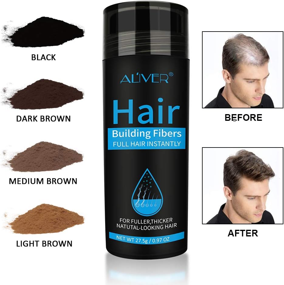 Hair Building Fibers, Hair Powder Spray, Hair Loss Concealer Fiber,Hair Fibers for Men and Women (Dark brown) - Image 4