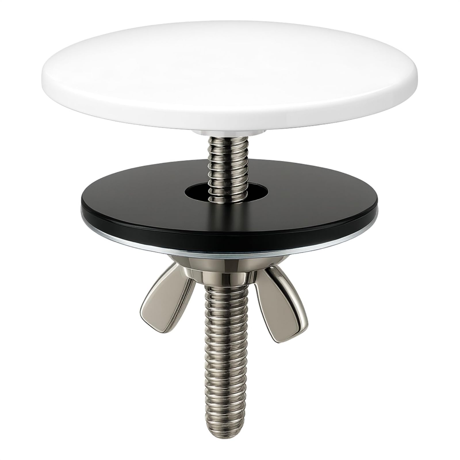 XNTONG - Sink Hole Cover, Sink Overflow Cap, Solid Brass Kitchen Sink Cover, Sink Blanking Cap, for Sink and Bath Overflow Cover, Sink Cover (White)