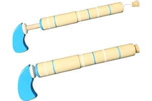 TIETHEKNOT Wooden Toy Gun Boom Gun - 2pack Popular Safe and Fun Children's Substitute Pop Gun for Indoor and Outdoor Games, Perform Party, Exquisite Small Gift - Blue