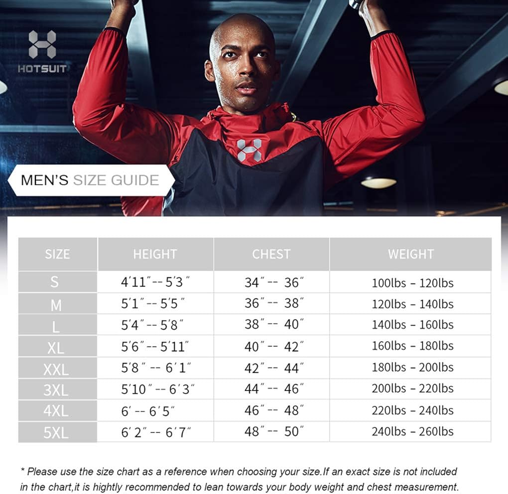 HOTSUIT Sauna Suit for Men Sweat Sauna Jacket Pant Gym Workout Sweat Suits : Clothing