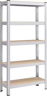 SONGMICS 5-Tier Steel Shelving Unit 650 kg Load 30x75x150 cm Black GLR030B21