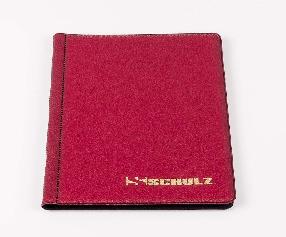 Schulz Coin Pocket Album for 96 Pieces of 2 EURO 50p 50 Pence £1 Pound £2 €1 €2 Coin 8 Pages Sheets Numismatics Album for Coins, Tokens, Medallions, Badges (Burgundy)
