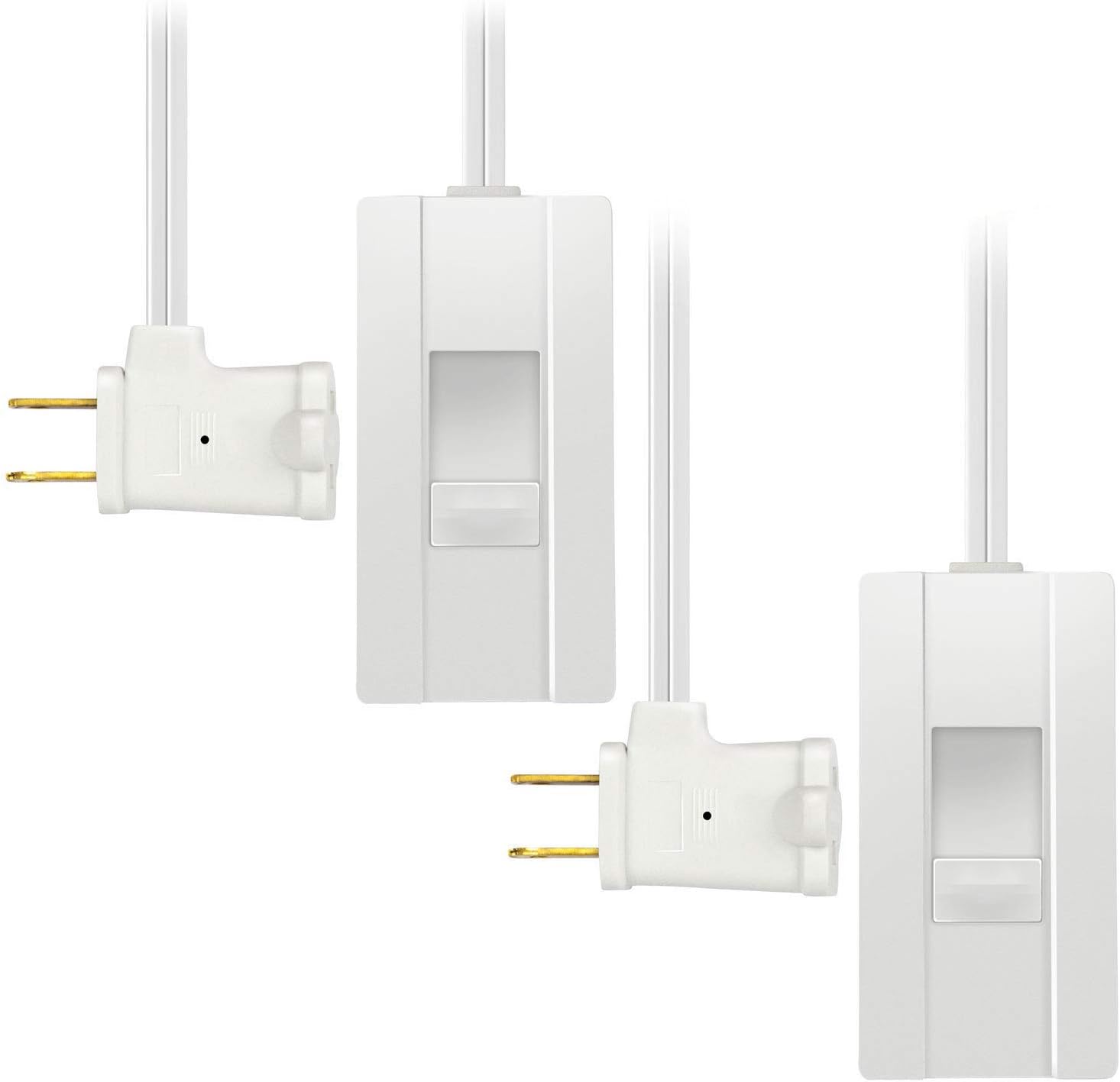 TOPGREENER TGTTDL300-W-2PCS able-Top Plug in Dimmer for Table or Floor Lamps, Slide Control, White 2 Pack, 2 - - 